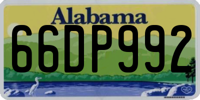 AL license plate 66DP992