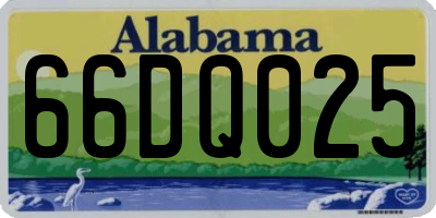 AL license plate 66DQ025