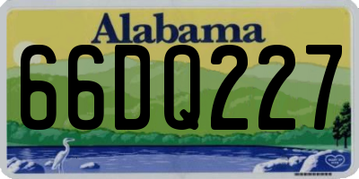 AL license plate 66DQ227
