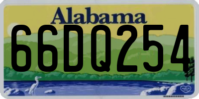 AL license plate 66DQ254