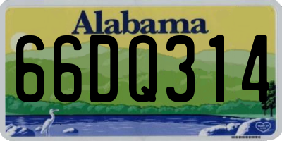 AL license plate 66DQ314