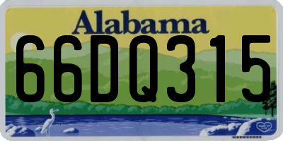 AL license plate 66DQ315