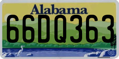 AL license plate 66DQ363
