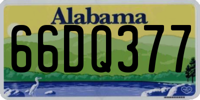AL license plate 66DQ377