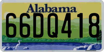 AL license plate 66DQ418