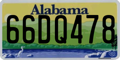AL license plate 66DQ478