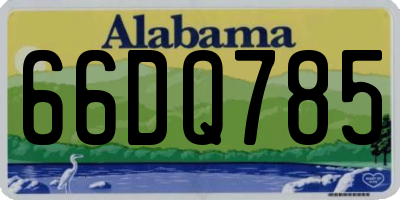 AL license plate 66DQ785