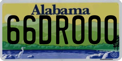 AL license plate 66DR000