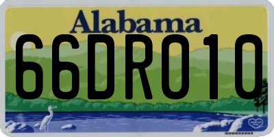 AL license plate 66DR010