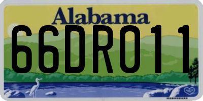 AL license plate 66DR011