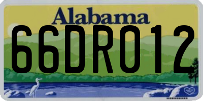 AL license plate 66DR012