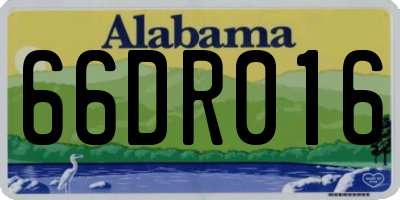 AL license plate 66DR016