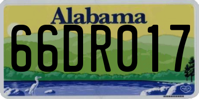 AL license plate 66DR017