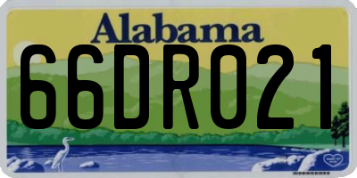 AL license plate 66DR021