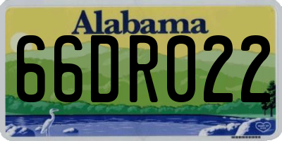 AL license plate 66DR022
