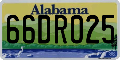 AL license plate 66DR025