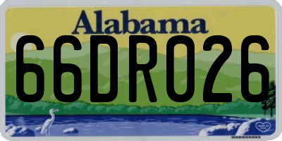 AL license plate 66DR026