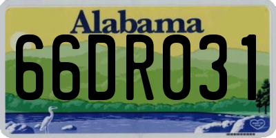 AL license plate 66DR031