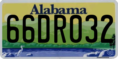 AL license plate 66DR032