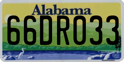 AL license plate 66DR033