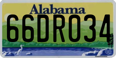 AL license plate 66DR034