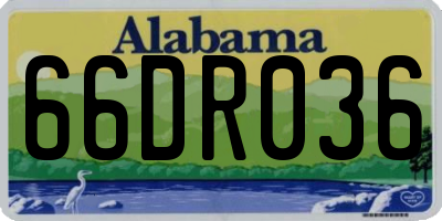AL license plate 66DR036