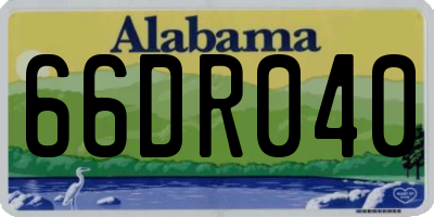 AL license plate 66DR040