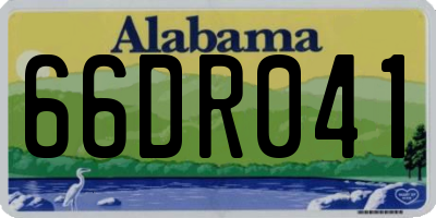 AL license plate 66DR041