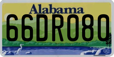 AL license plate 66DR080