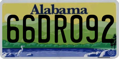 AL license plate 66DR092