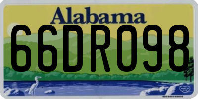 AL license plate 66DR098