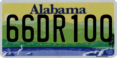 AL license plate 66DR100