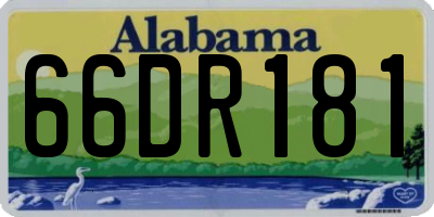 AL license plate 66DR181