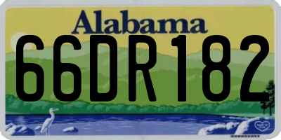 AL license plate 66DR182
