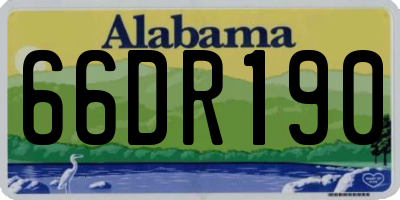 AL license plate 66DR190