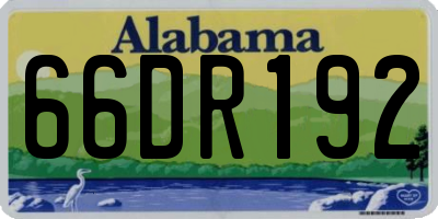 AL license plate 66DR192