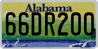 AL license plate 66DR200