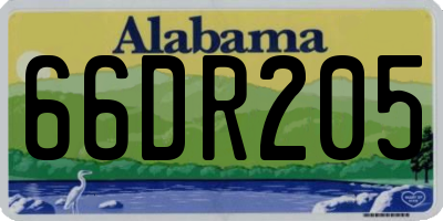 AL license plate 66DR205