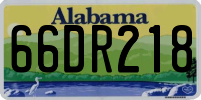 AL license plate 66DR218