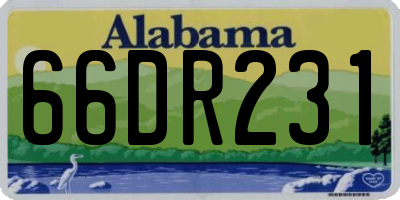AL license plate 66DR231