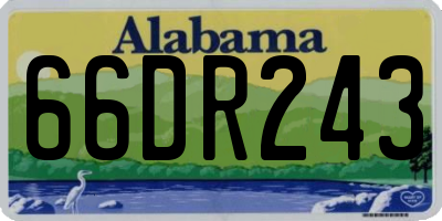 AL license plate 66DR243