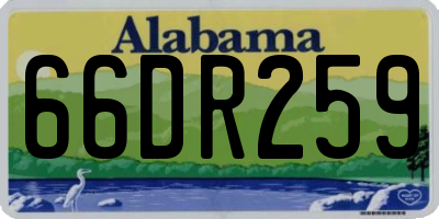 AL license plate 66DR259