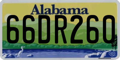 AL license plate 66DR260