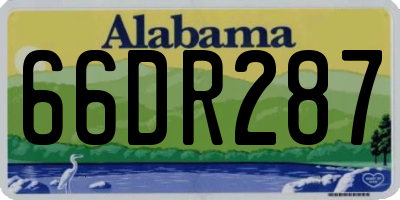 AL license plate 66DR287
