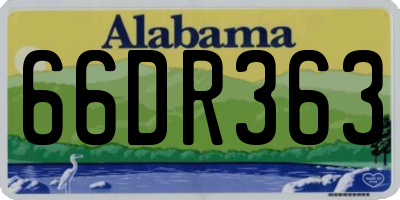 AL license plate 66DR363