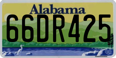 AL license plate 66DR425