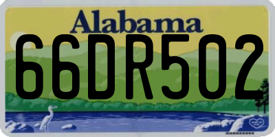 AL license plate 66DR502