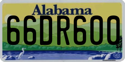 AL license plate 66DR600