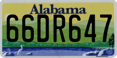 AL license plate 66DR647