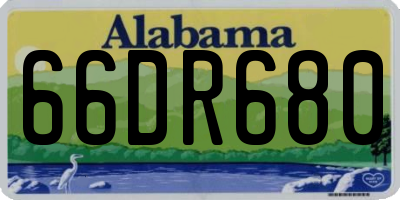 AL license plate 66DR680